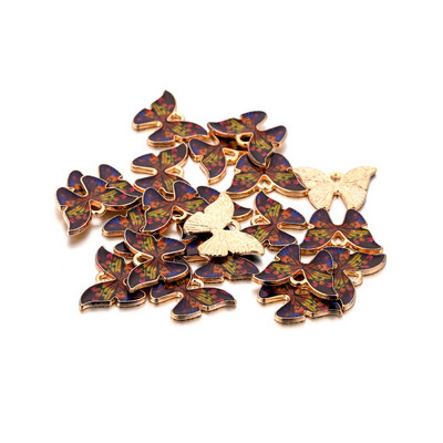 10 бр. Цветни емайлирани пеперуди Талисмани Висулки Направи си сам Колие Гривна Обеци Талисмани Животни Висулка Аксесоари за маркиране на бижута