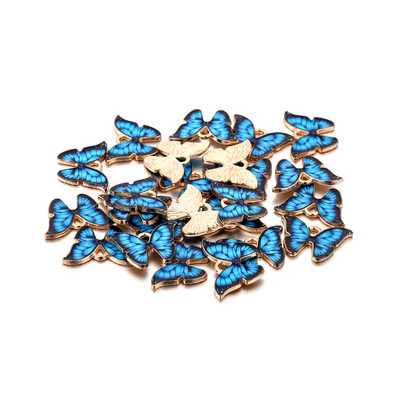 10 бр. Цветни емайлирани пеперуди Талисмани Висулки Направи си сам Колие Гривна Обеци Талисмани Животни Висулка Аксесоари за маркиране на бижута