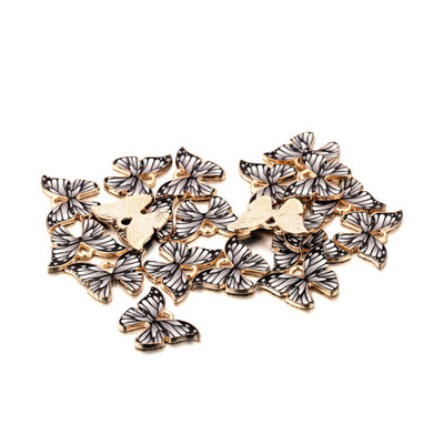 10 бр. Цветни емайлирани пеперуди Талисмани Висулки Направи си сам Колие Гривна Обеци Талисмани Животни Висулка Аксесоари за маркиране на бижута