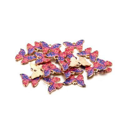 10 бр. Цветни емайлирани пеперуди Талисмани Висулки Направи си сам Колие Гривна Обеци Талисмани Животни Висулка Аксесоари за маркиране на бижута