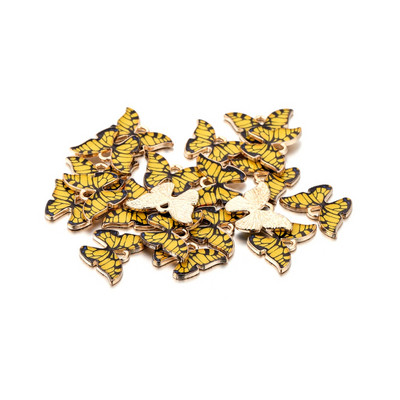 10 бр. Цветни емайлирани пеперуди Талисмани Висулки Направи си сам Колие Гривна Обеци Талисмани Животни Висулка Аксесоари за маркиране на бижута