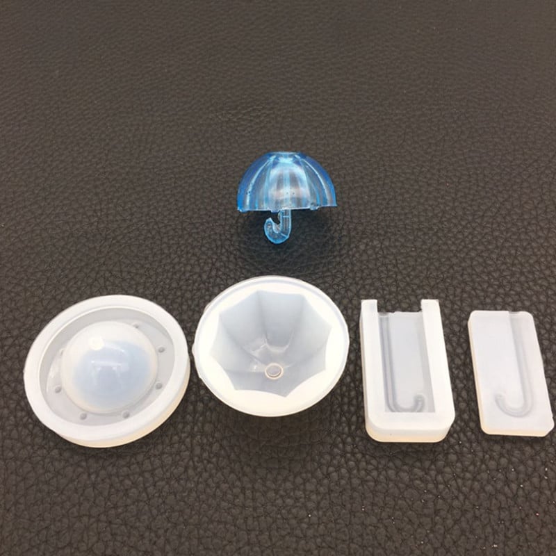 1Szett 3D esernyőgyanta bűbáj formák UV gyanta ékszer folyékony szilikon forma fülbevaló kulcstartó medál forma barkács ékszer készítéshez
