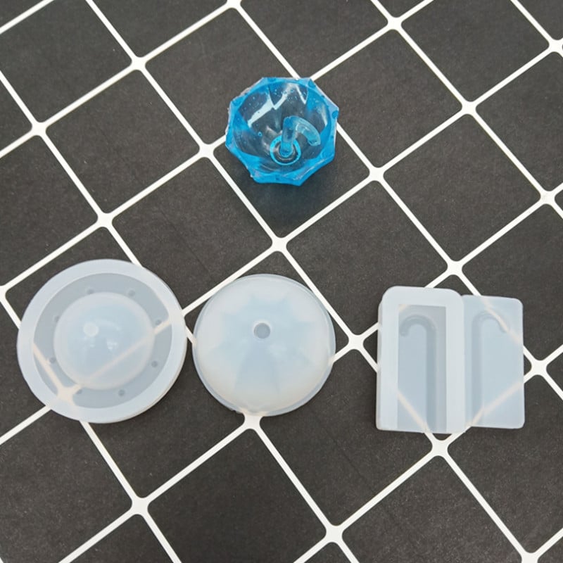 1Szett 3D esernyőgyanta bűbáj formák UV gyanta ékszer folyékony szilikon forma fülbevaló kulcstartó medál forma barkács ékszer készítéshez