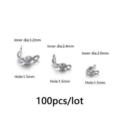 50/100db rozsdamentes acél kapcsok horgok nyaklánchoz karkötő arany színű végpréselések gyöngyök csatlakozók lelet ékszer kellékek