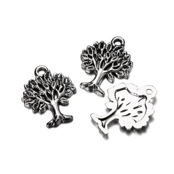 10-20 τμχ Vintage Antique Ασημί Χρώμα Hollow Life Tree Charms Φυτό μενταγιόν για DIY κολιέ Κοσμήματα Κατασκευή χειροποίητων κοσμημάτων