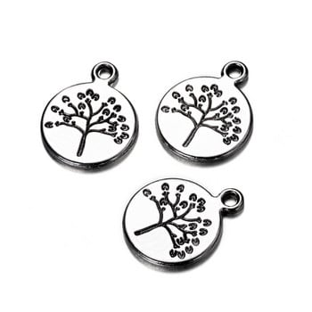 10-20 τμχ Vintage Antique Ασημί Χρώμα Hollow Life Tree Charms Φυτό μενταγιόν για DIY κολιέ Κοσμήματα Κατασκευή χειροποίητων κοσμημάτων