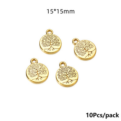 10-20 bucăți de culoare argintiu antic de epocă, brelocuri de copac de viață, pandantiv cu plante pentru coliere, bijuterii, fabricare manuală