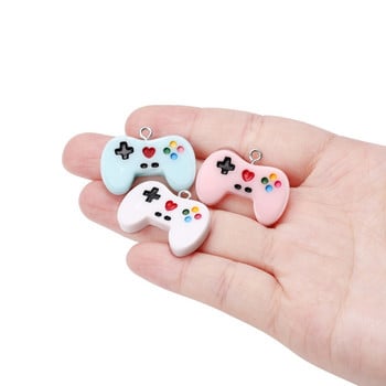 10 τμχ 20mm Πολύχρωμο Gamepad Ρητίνη Γούρια για 3D Τηλέφωνο Μπρελόκ DIY Βραχιόλια Σκουλαρίκια Μαλλιά Κρεμαστό Γούρια Κατασκευή κοσμημάτων