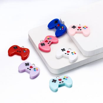 10 τμχ 20mm Πολύχρωμο Gamepad Ρητίνη Γούρια για 3D Τηλέφωνο Μπρελόκ DIY Βραχιόλια Σκουλαρίκια Μαλλιά Κρεμαστό Γούρια Κατασκευή κοσμημάτων