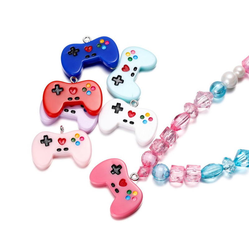 10 db 20 mm-es színes játéktábla gyanta bűbáj 3D telefonhoz Kulcstartó barkács karkötők fülbevalók haj medálok ékszerkészítés