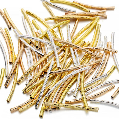 100Pcs/Lot 25-30mm bakrene dugačke zakrivljene cijevi za rezance Razmakne perle Konektori za ogrlicu Narukvica DIY dodaci za izradu nakita