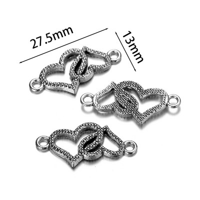 5-10db Charms Lovely Butterfly Heart Charm Antik ezüst színű medálok barkácsolás, kézzel készített tibeti ékszerek keresése