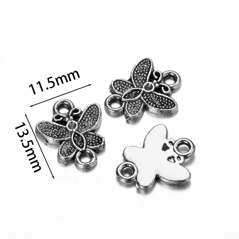 5-10db Charms Lovely Butterfly Heart Charm Antik ezüst színű medálok barkácsolás, kézzel készített tibeti ékszerek keresése