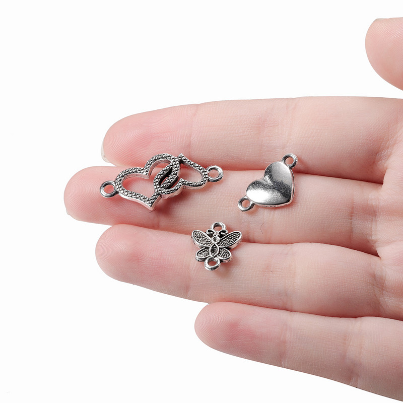 5-10db Charms Lovely Butterfly Heart Charm Antik ezüst színű medálok barkácsolás, kézzel készített tibeti ékszerek keresése