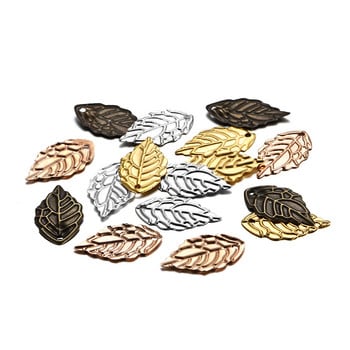 100pcs/lot 10x18mm Metal Leaves Shape Charms Κολιέ Κρεμαστό Ευρήματα For DIY Leaf Bracelet Jewelry Making Accessories Craft