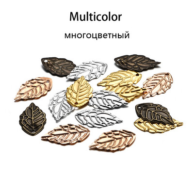 100 buc/lot 10x18mm frunze de metal în formă de farmece colier pandantiv descoperiri pentru bricolaj frunze brățară bijuterii accesorii artizanat