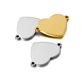 10 komada od nehrđajućeg čelika mala srca narukvica konektori privjesci DIY nakit nalazi 2 rupe narukvica ogrlice komponente pribor