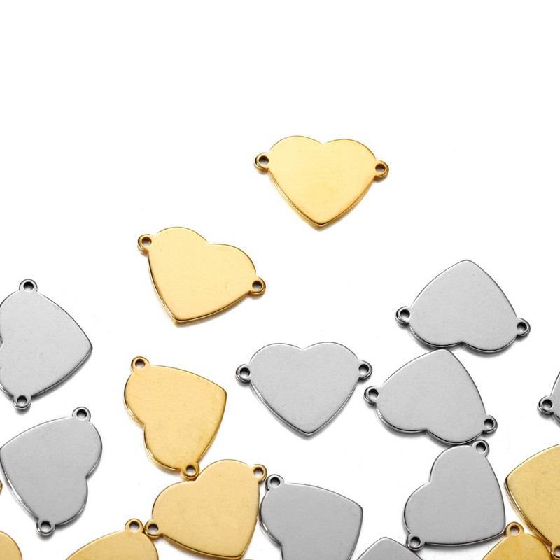 10 komada od nehrđajućeg čelika mala srca narukvica konektori privjesci DIY nakit nalazi 2 rupe narukvica ogrlice komponente pribor