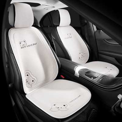 2022 Bijeli Four Seasons Univerzalni pamuk laneni medvjed, ženski modni protuklizni zaštitni jastuk za autosjedalicu Slatki