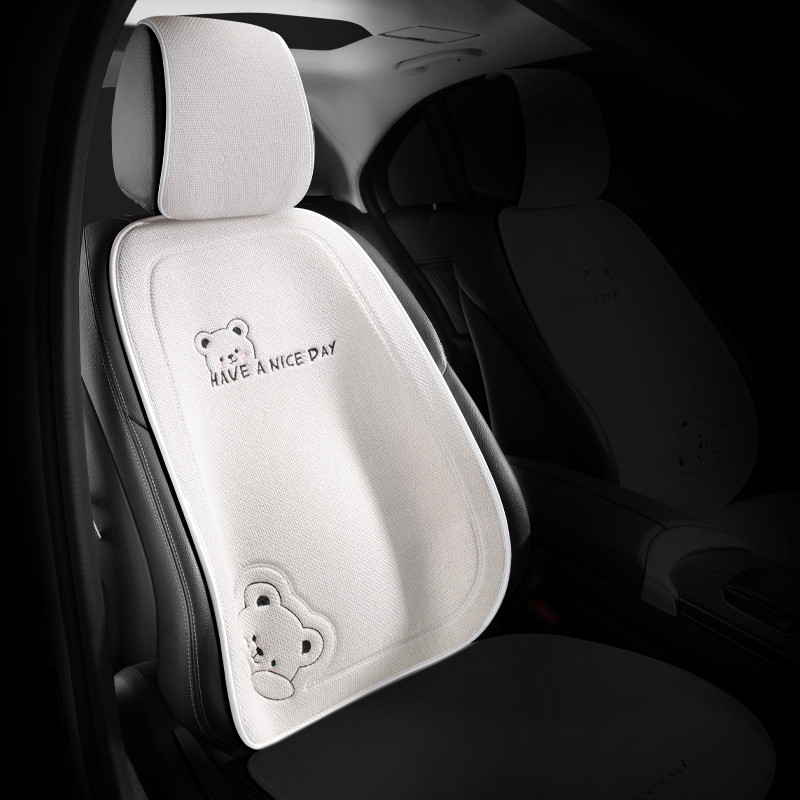 2022 Bijeli Four Seasons Univerzalni pamuk laneni medvjed, ženski modni protuklizni zaštitni jastuk za autosjedalicu Slatki