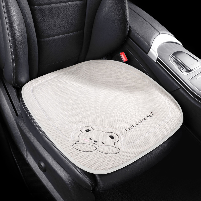 2022 Bijeli Four Seasons Univerzalni pamuk laneni medvjed, ženski modni protuklizni zaštitni jastuk za autosjedalicu Slatki