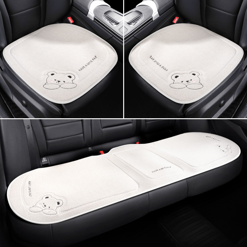 2022 Bijeli Four Seasons Univerzalni pamuk laneni medvjed, ženski modni protuklizni zaštitni jastuk za autosjedalicu Slatki