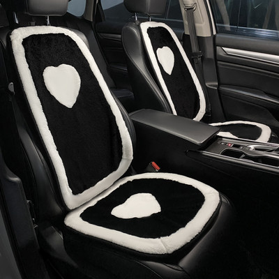 Naujas „Four Seasons“ universalus pliušinis animacinis filmas juodai baltas „Love Ins Fashion Protecitve“ žieminis šiltas automobilio sėdynės pagalvėlės užvalkalas