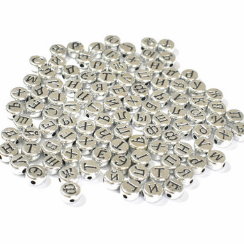 100/200/300/500pcs7mmMix Ρωσικά τετράγωνα γράμματα αλφαβήτου χάντρες Γούρια Βραχιόλι κολιέ για κοσμήματα κατασκευής DIY αξεσουάρ