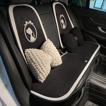 、Νέο χειμωνιάτικο βελούδινο χαριτωμένο μονό μαξιλάρι καθίσματος αυτοκινήτου για γυναίκες
