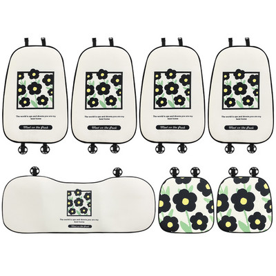 2023. Little Fresh Cotton Flower Four Seasons Univerzalna zaštitna navlaka za autosjedalicu od pamučnog lana Ukrasi interijera automobila