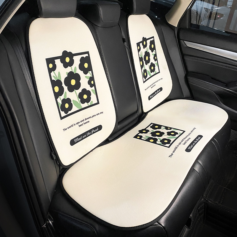 2023. Little Fresh Cotton Flower Four Seasons Univerzalna zaštitna navlaka za autosjedalicu od pamučnog lana Ukrasi interijera automobila