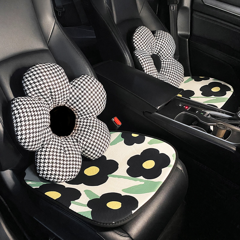 2023. Little Fresh Cotton Flower Four Seasons Univerzalna zaštitna navlaka za autosjedalicu od pamučnog lana Ukrasi interijera automobila