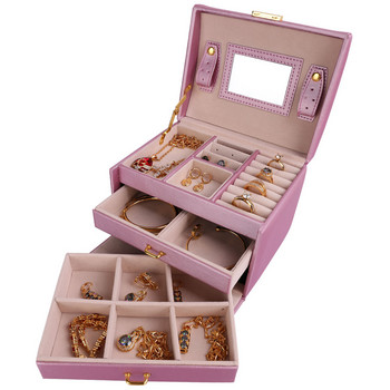 Collare Boxes and Packaging PU Δερμάτινη θήκη μακιγιάζ αποθήκευσης Jewelry Organizer Κουτιά δοχείων Καλλυντική θήκη OB005