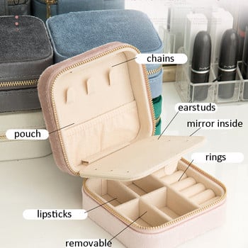 Portable Jewelry Box Jewelry Organizer Οθόνη Travel Jewelry Boxes Δερμάτινη αποθήκευση με φερμουάρ Jewelers Joyero 2022 New