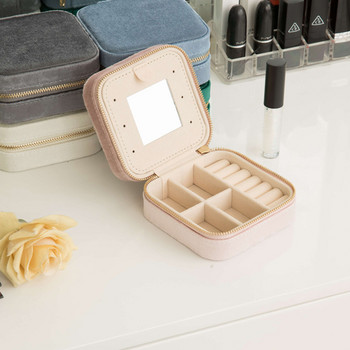 Portable Jewelry Box Jewelry Organizer Οθόνη Travel Jewelry Boxes Δερμάτινη αποθήκευση με φερμουάρ Jewelers Joyero 2022 New