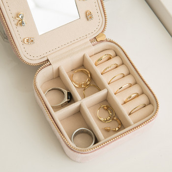 Portable Jewelry Box Jewelry Organizer Οθόνη Travel Jewelry Boxes Δερμάτινη αποθήκευση με φερμουάρ Jewelers Joyero 2022 New