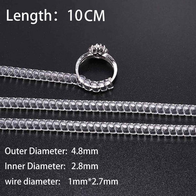 4-8 kom/lot Prozirna zavojnica Spiralna osnova prstena Podešivač veličine Zaštitni stezač Reduktor Alat za promjenu veličine Pronalaženje pribora za dijelove nakita