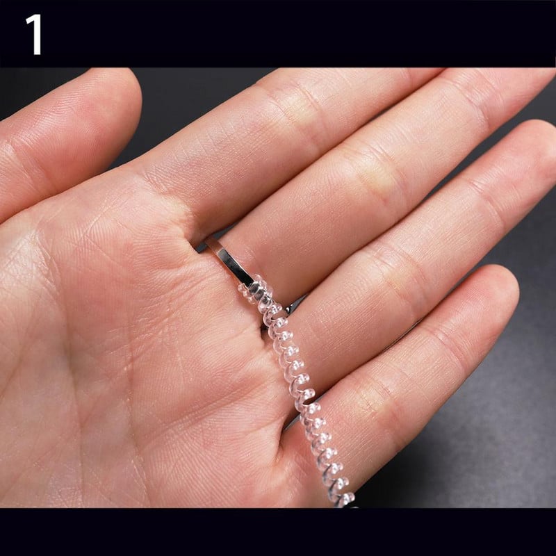 4-8 kom/lot Prozirna zavojnica Spiralna osnova prstena Podešivač veličine Zaštitni stezač Reduktor Alat za promjenu veličine Pronalaženje pribora za dijelove nakita