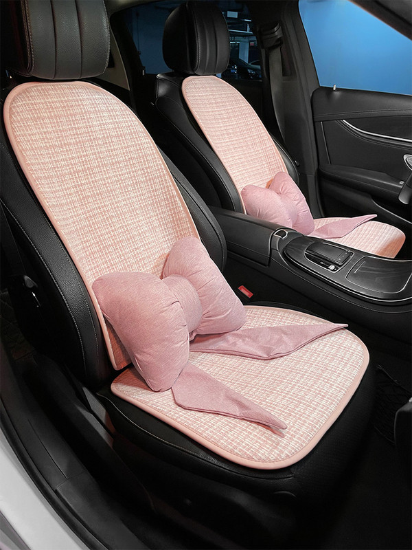Novi Four Seasons univerzalni jastuk za sjedalo Cartoon Camellia Pamuk Lan Zaštitna ženska navlaka za autosjedalicu
