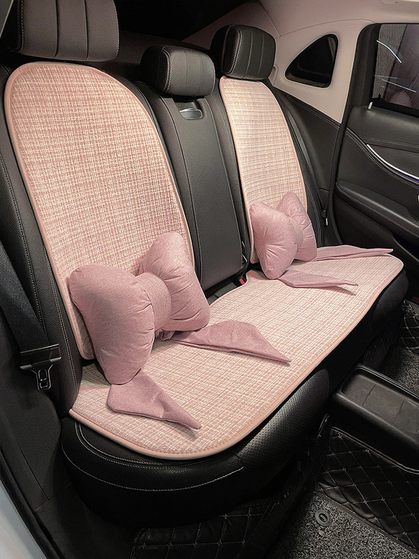 Novi Four Seasons univerzalni jastuk za sjedalo Cartoon Camellia Pamuk Lan Zaštitna ženska navlaka za autosjedalicu
