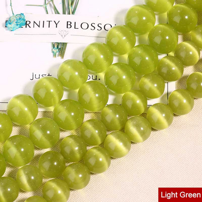 15" vrpca 4-14 mm, kristalne perle od prirodnog kamena mačje oko, glatke okrugle perle za narukvice, ručna izrada dijelova nakita "uradi sam"