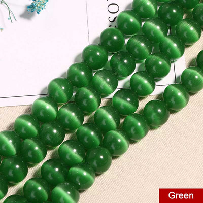 15" vrpca 4-14 mm, kristalne perle od prirodnog kamena mačje oko, glatke okrugle perle za narukvice, ručna izrada dijelova nakita "uradi sam"