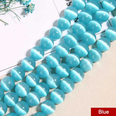 15" vrpca 4-14 mm, kristalne perle od prirodnog kamena mačje oko, glatke okrugle perle za narukvice, ručna izrada dijelova nakita "uradi sam"