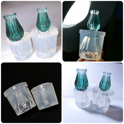НОВА Прозрачна силиконова форма от изсушена цветна смола Декоративни занаяти Направи си сам ваза бутилка Мухъл от епоксидна смола за бижута