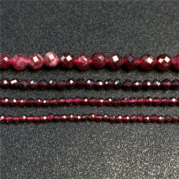 Χάντρες από φυσικές πέτρες από γρανάτη Loose Spacer Beads 2/3/6mm Gem Beads Stone Beads for Jewelry Making DIY βραχιόλια Κολιέ15\