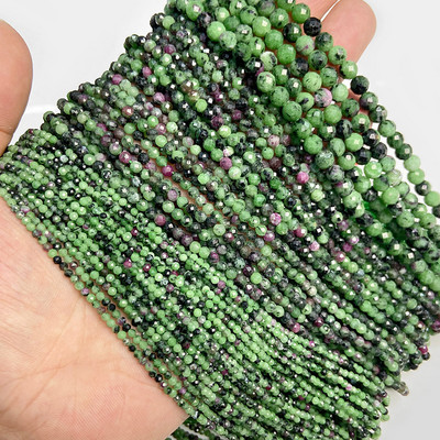 Perle od prirodnog granata Fasetirane kamene perle labave razmaknice perle 2/3/6 mm perle dragulja kamene perle za izradu nakita DIY narukvice ogrlica 15"