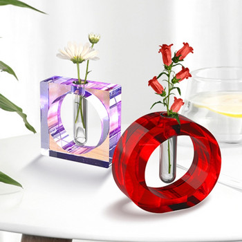 Love Heart Hexagon Flower Pot Υδροπονικός κύλινδρος εποξειδική ρητίνη Mold Test σωλήνας βραχίονας σιλικόνης Mold Εργαλεία διακόσμησης DIY Crafts