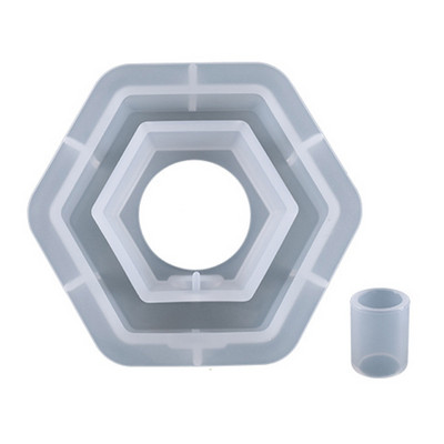 Srce ljubavi šesterokutni lonac za cvijeće Hidroponski cilindar Kalup od epoksidne smole Nosač za epruvete Silikonski kalup DIY alati za rukotvorine