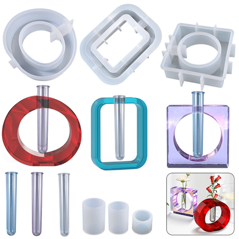 Srce ljubavi šesterokutni lonac za cvijeće Hidroponski cilindar Kalup od epoksidne smole Nosač za epruvete Silikonski kalup DIY alati za rukotvorine