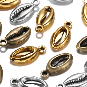 20 τμχ/παρτίδα Bohemian Antique Gold Color Charms Cowrie Conch κοχύλια Κρεμαστό DIY Χειροποίητα Κολιέ Βραχιόλι Βραχιόλι Κοσμήματα ευρήματα